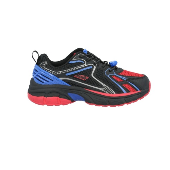 Avia Other - Avia Kids Black, Red & Blue Mesh Athletic Running Sneakers